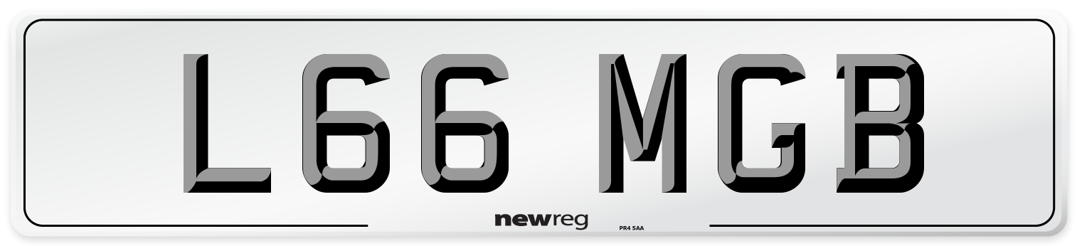 L66 MGB Number Plate from New Reg